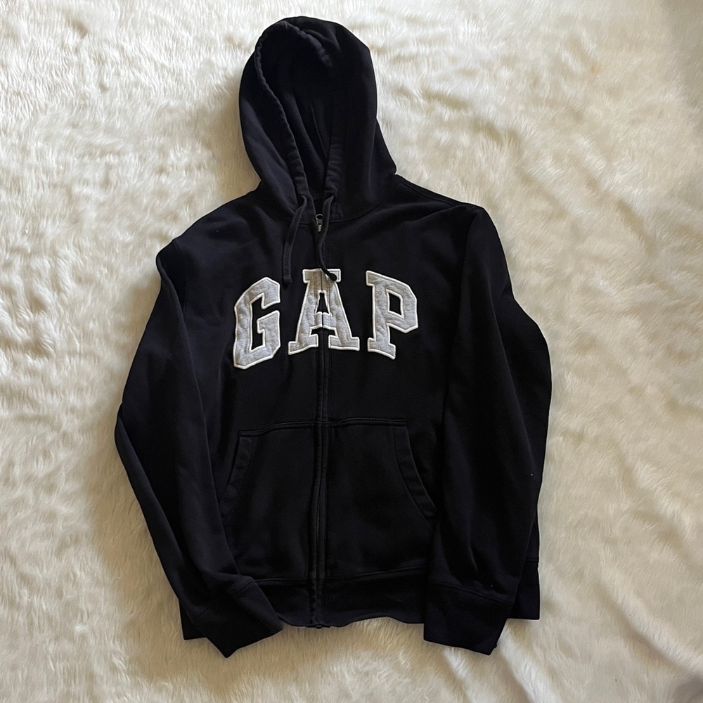 GAP Classic Black Zip-Up Hoodie